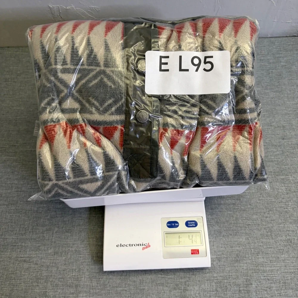 Element Fleece Pullover Women XS Grey Red Aztec Wolfeboro Snap Neck Geometric - Picture 12 of 12